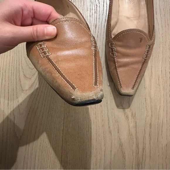 Tod’s tan leather loafers flats EU 38.5 - Picture 2 of 7